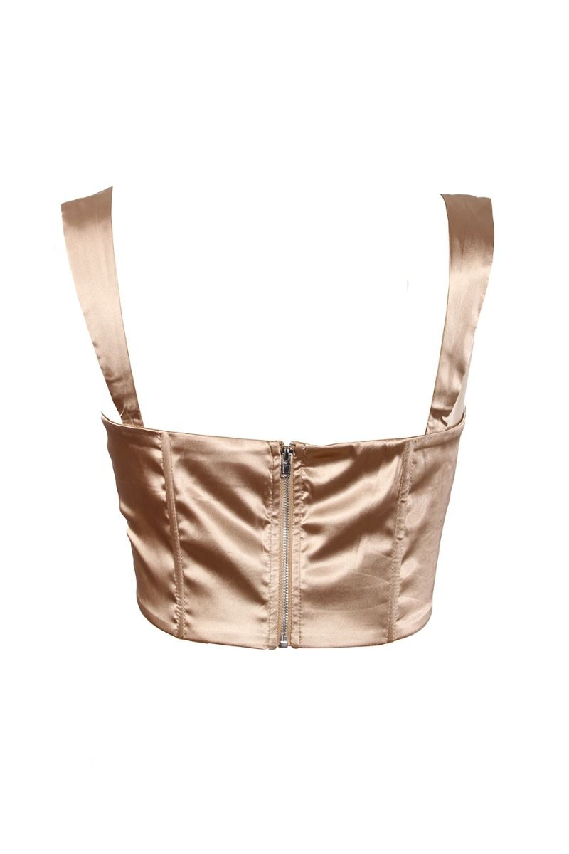 Let’s Shimmer Corset Top in Champagne