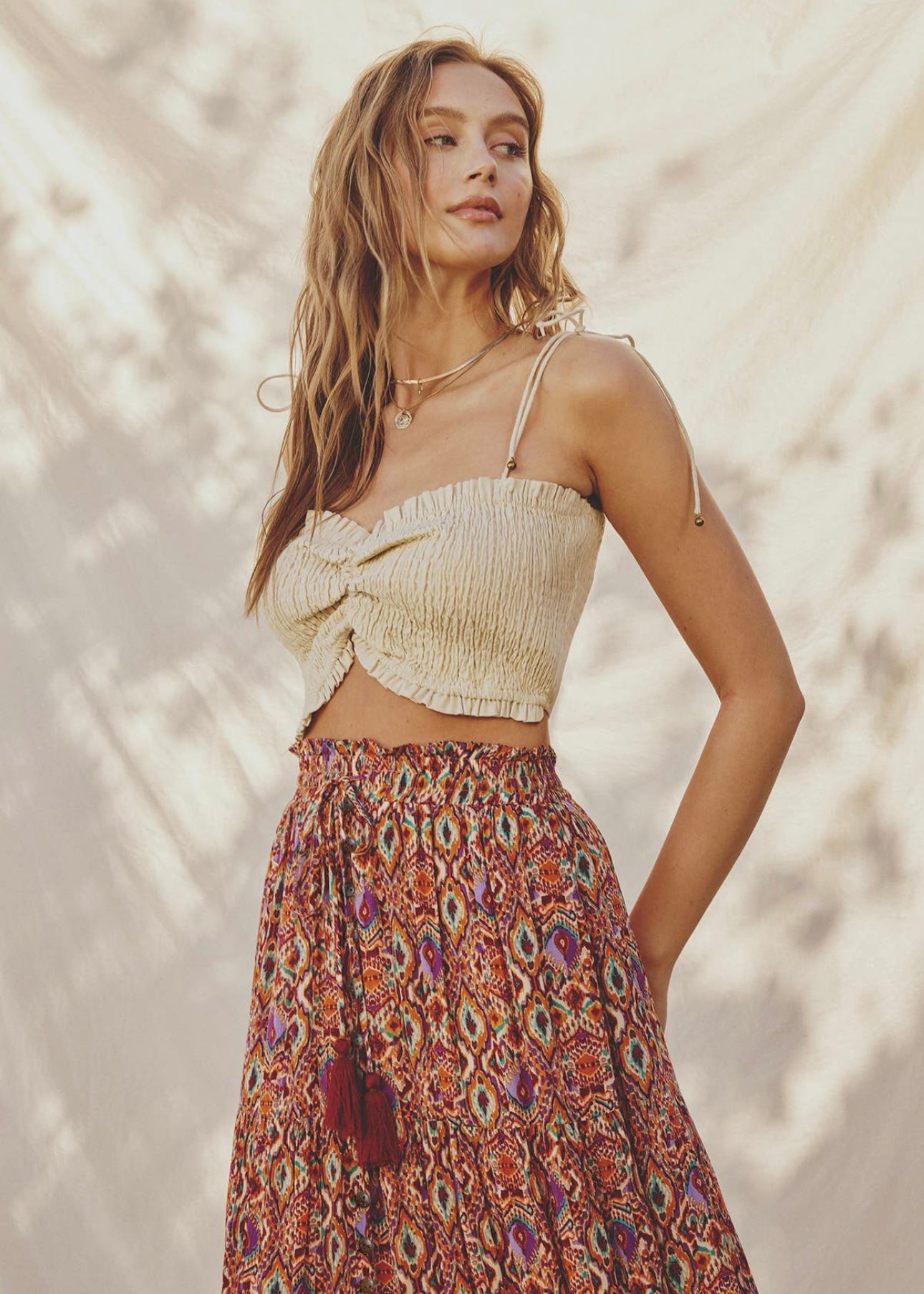 Flirtier Than Ever Linen Ruched Top
