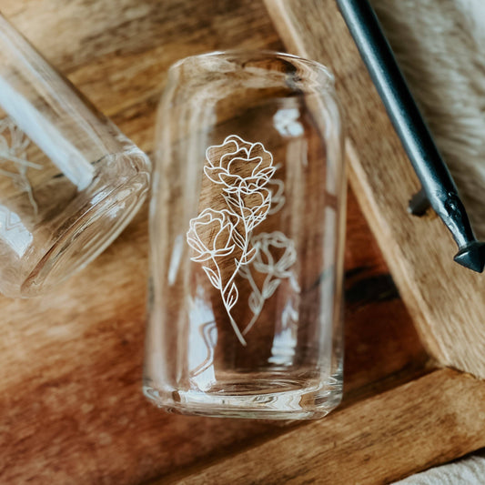 Double Flower Glass Can