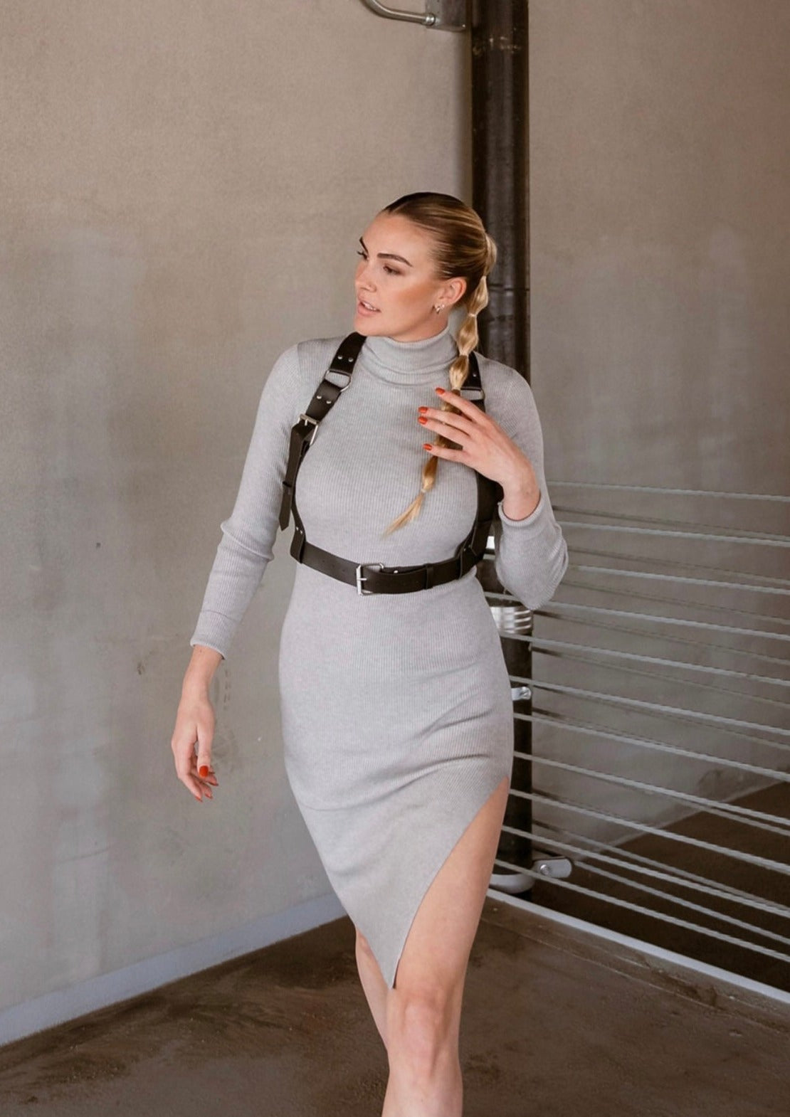 She Slays Faux Leather Harness Belt